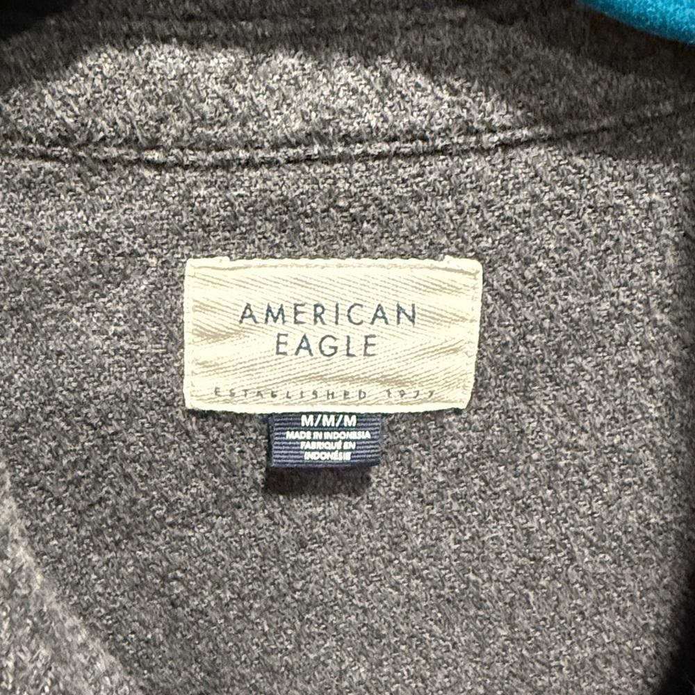 American Eagle Very Big Oversized Cotton Flannel Shirt Size Medium Fits Like XL - Picture 2 of 7